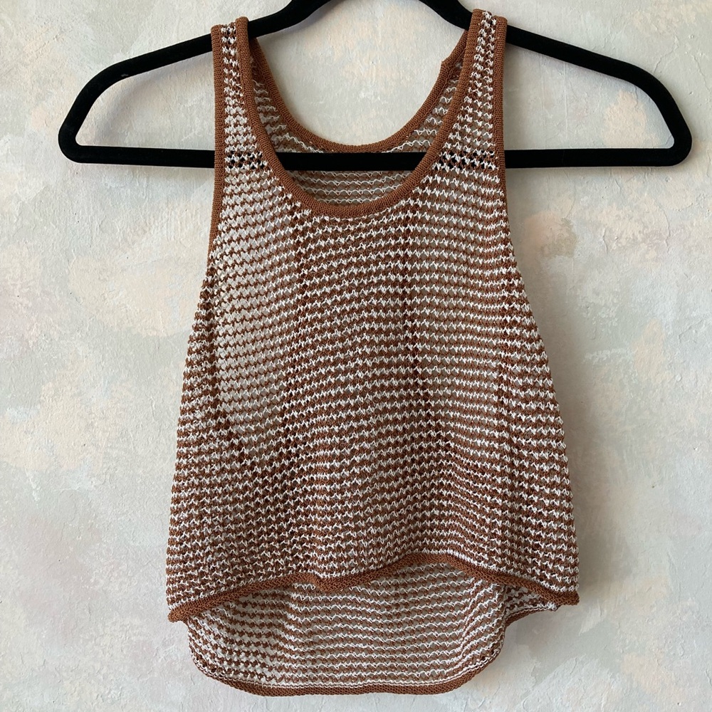 STAUD Two-Tone Knit Tank Top